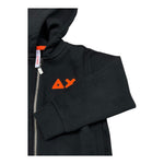 SUN68 felpa con zip e cappuccio tinta unita con logo Nero per Bambino F44331 NERO SUN68 