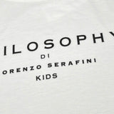 Philosophy Canotta Girocollo Tinta Unita con Logo per Bambina I1E603X BIANCO PHILOSOPHY 