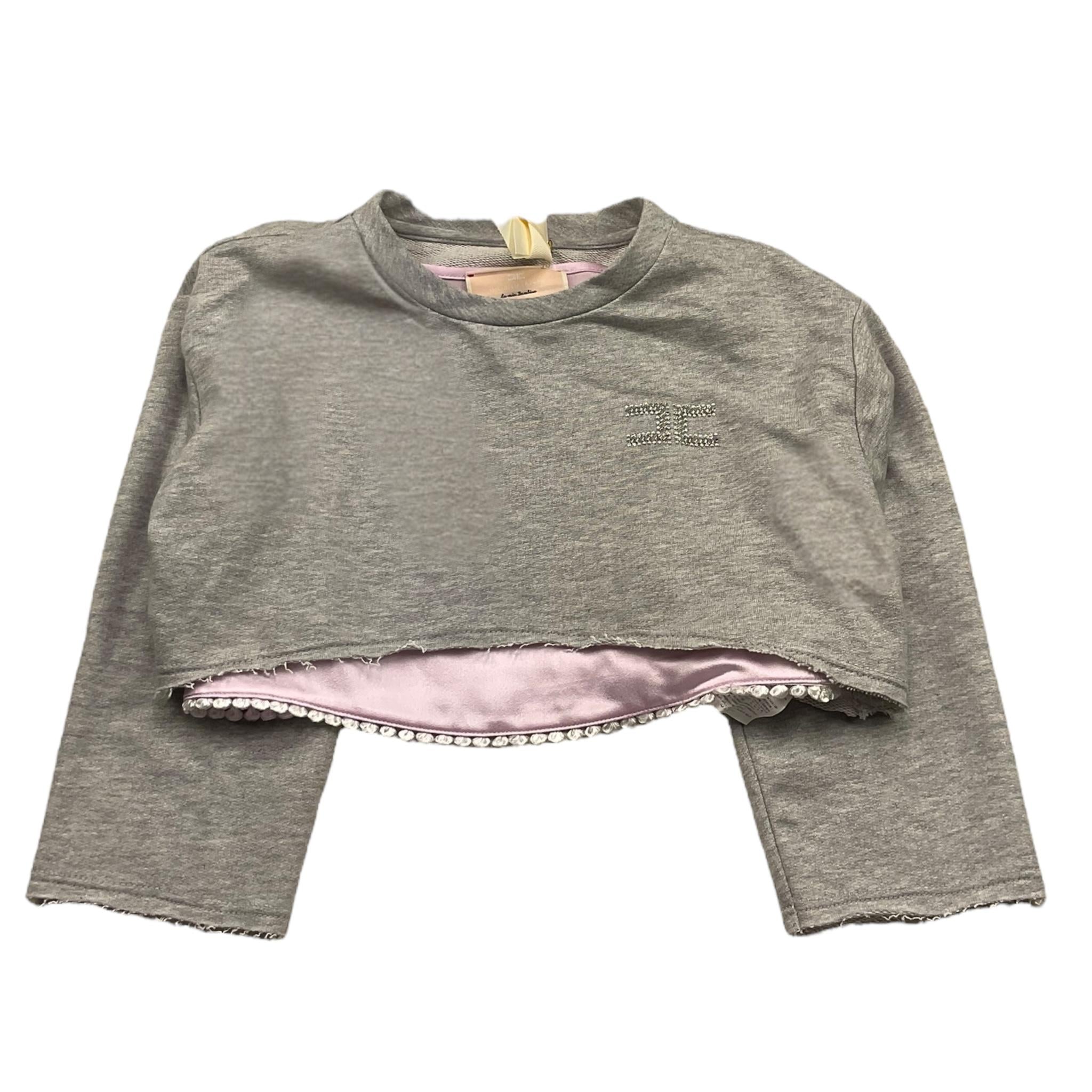 Elisabetta Franchi Felpa Chiusa Girocollo Modello Crop per Bambina EFFE144 GRIGIO ELISABETTA FRANCHI 