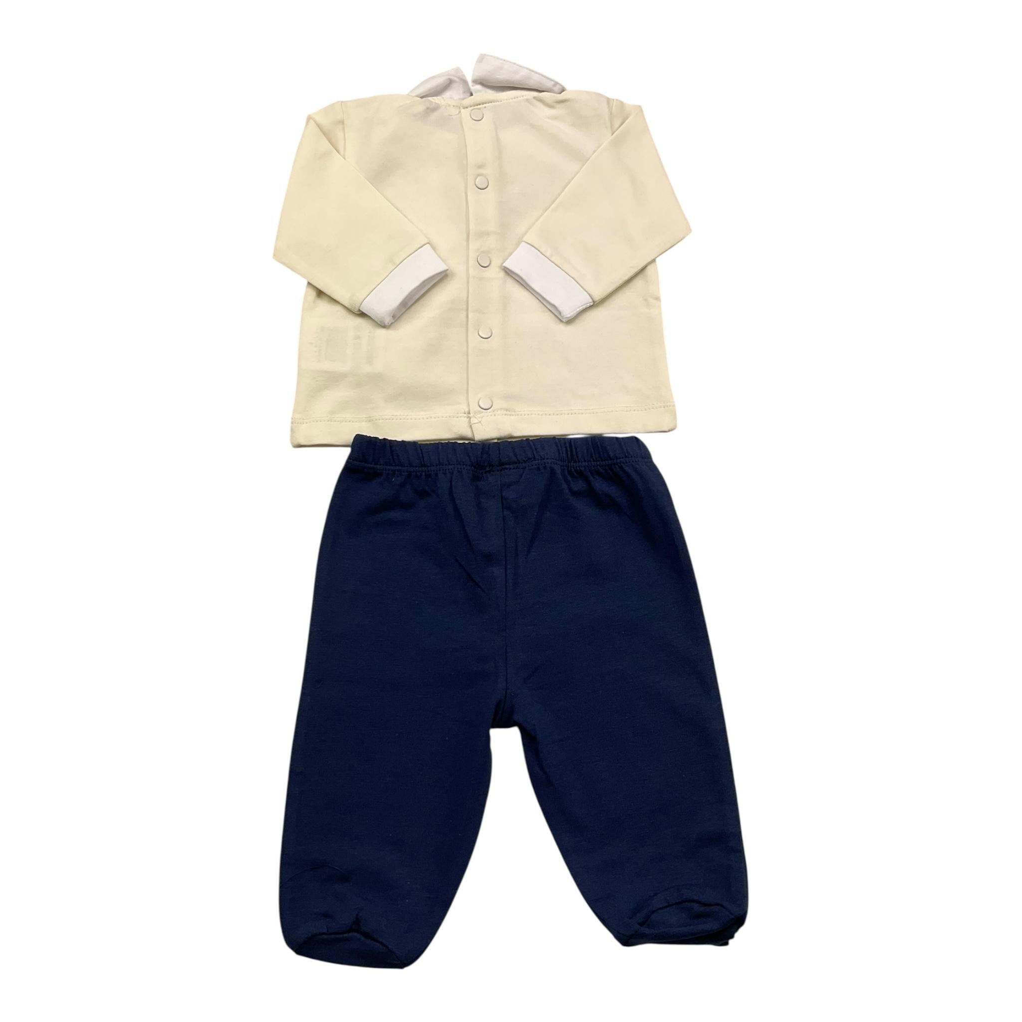 Cesare Paciotti Completo 2 Pezzi Shirt-Ghettina per Neonato CPP5102N PANNA/BLU CESARE PACIOTTI 