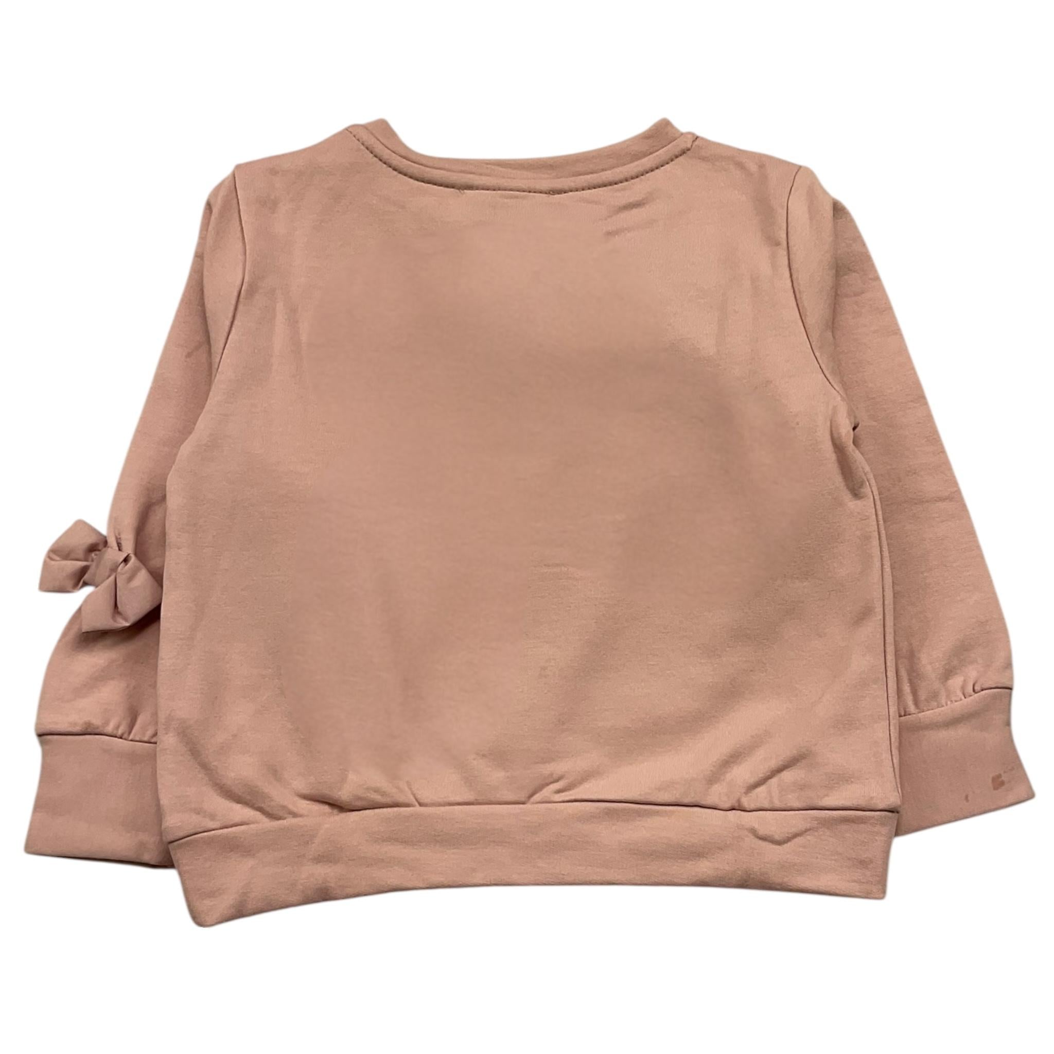 PLEASE felpa chiusa girocollo tinta unita con fiocco Rosa per Neonata LB30042G65 ROSA PLEASE 