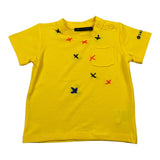 Daniele Alessandrini T-Shirt Girocollo tinta unita con Stampa Giallo per Neonato RKFIK GIALLO DANIELE ALESSANDRINI 