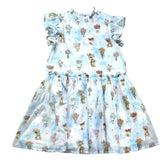 Moschino Abito Tinta Unita con Stampa per Bambina HDV0HH AZZURRO MOSCHINO 