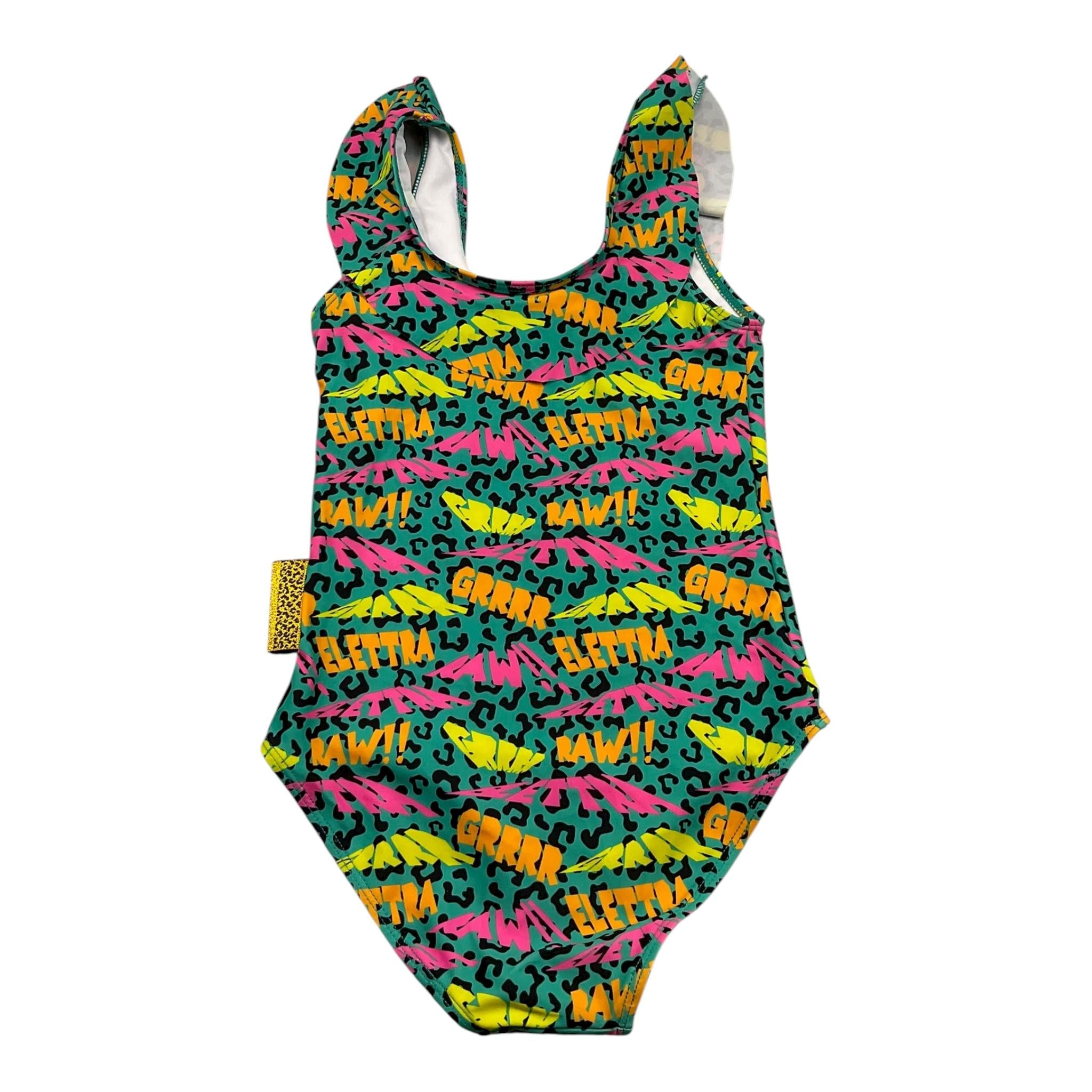 Elettra Lamborghini  Costume Intero Tinta Unita con Stampa Maculata per Bambina ELTLAM6030 VERDE ELETTRA LAMBORGHINI 