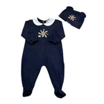 Moschino Set Tutina - Cappello Tinta Unita per Neonato MUY094 BLU MOSCHINO 