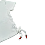 Please T-Shirt tinta unita con Elastico Bianco per Bambina MBC9072G72 BIANCO PLEASE 