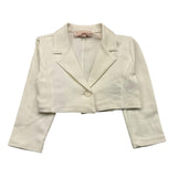 Please – Schlichte, cremefarbene Kurzjacke für Baby-Mädchen