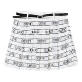 Liu Jo Short Finta Gonna-Cintura Tinta Unita Logata per Bambina GA5193 BIANCO LIU JO 