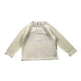 Bamboom+Babies Einfarbiger Pullover mit Tasche, Rundhalsausschnitt, Beige für Neugeborene