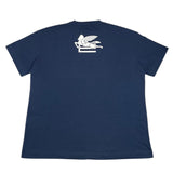 Etro Rundhals-T-Shirt einfarbig mit Kontrast-Print blau für Jungen