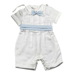 Marlu' Set Pagliaccetto-Papillion Bicolore per Neonato ER40221 BIANCO/AZZURRO MARLU' 