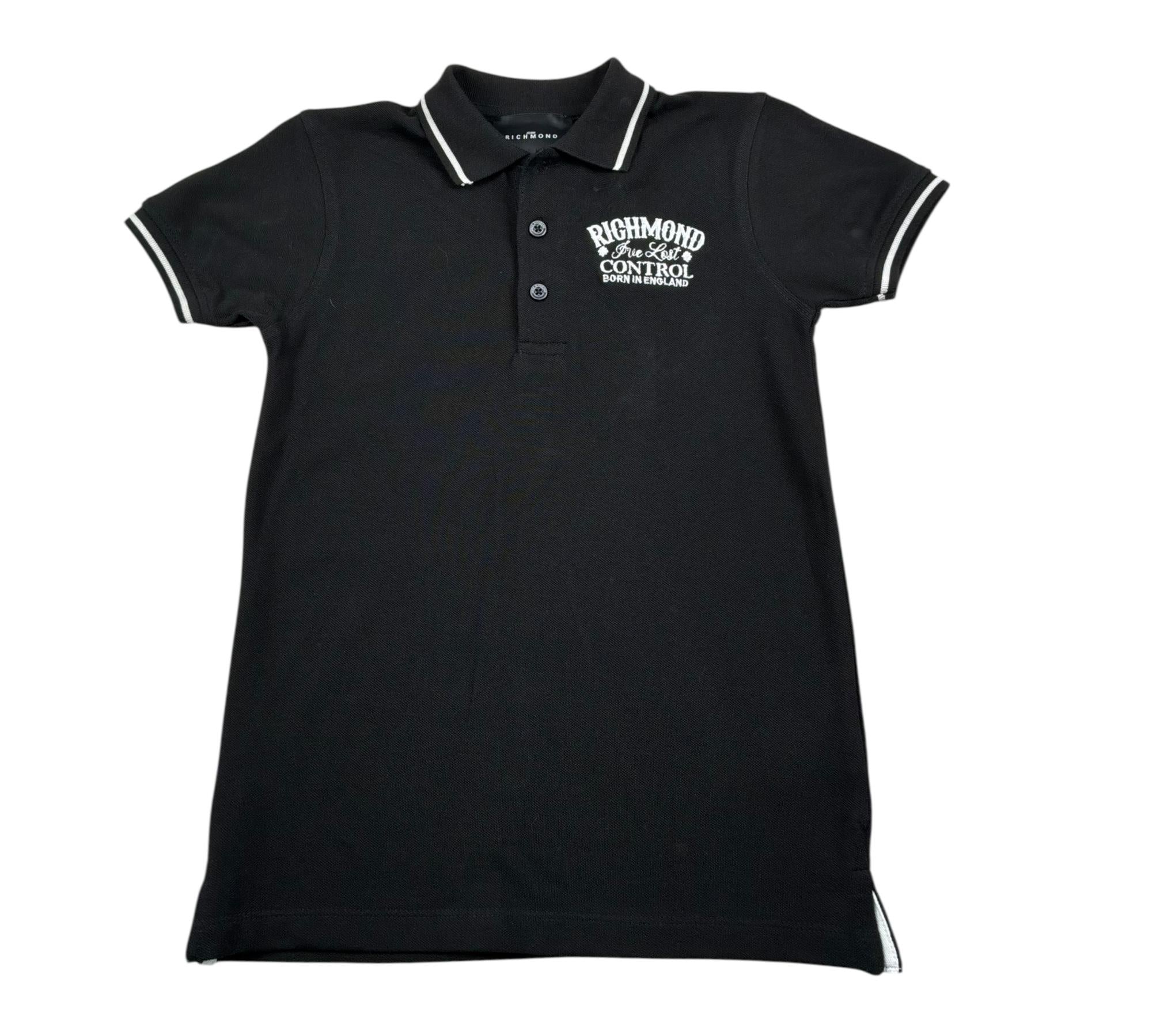 John Richmond Polo Mezza Manica Tinta Unita con Logo per Bambino RBP26106PO NERO JOHN RICHMOND 