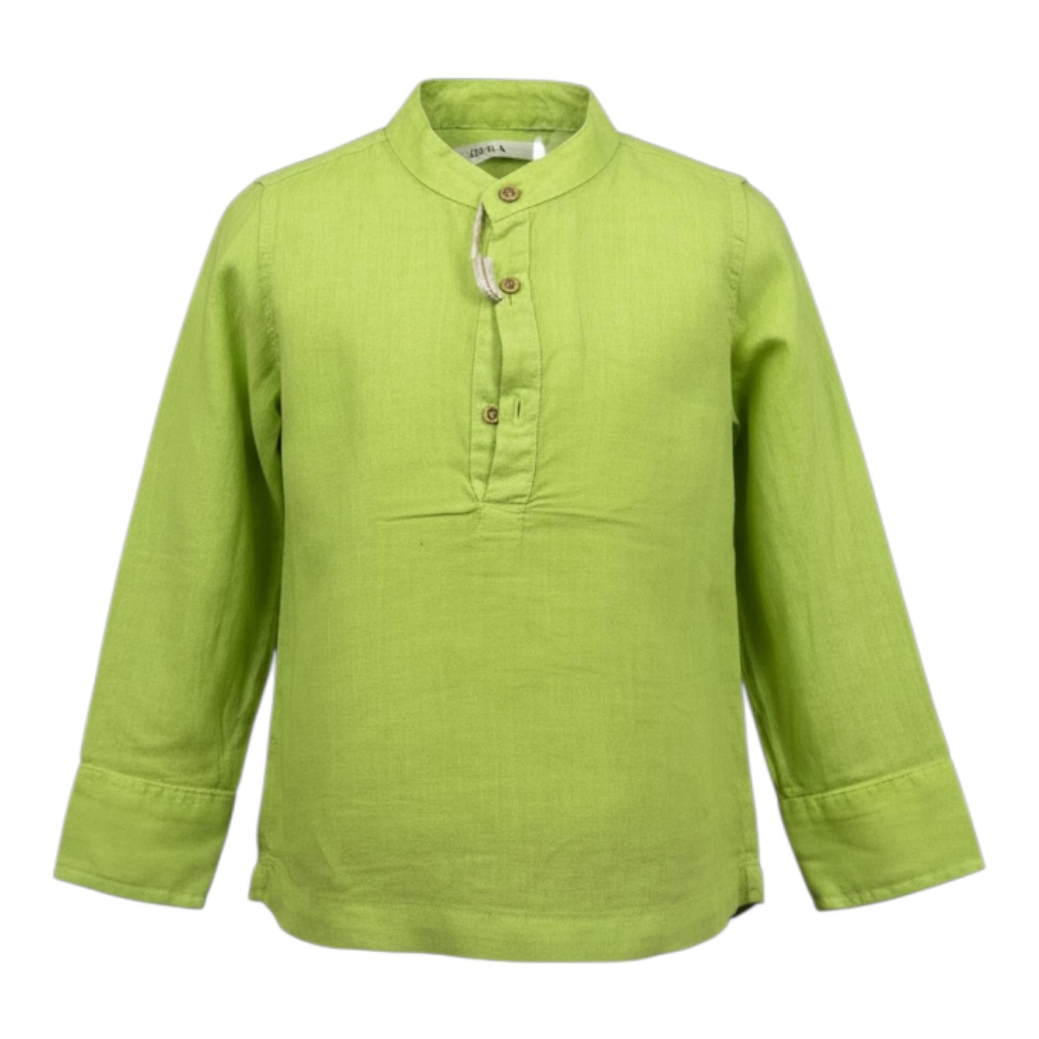 Sp1 Camicia tinta unita con Collo Coreano Verde per Neonato B3401397 VERDE SP1 