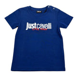 Just Cavalli T-Shirt Girocollo Tinta Unita con Stampa per Neonato JIP26047TS BLU JUST CAVALLI 