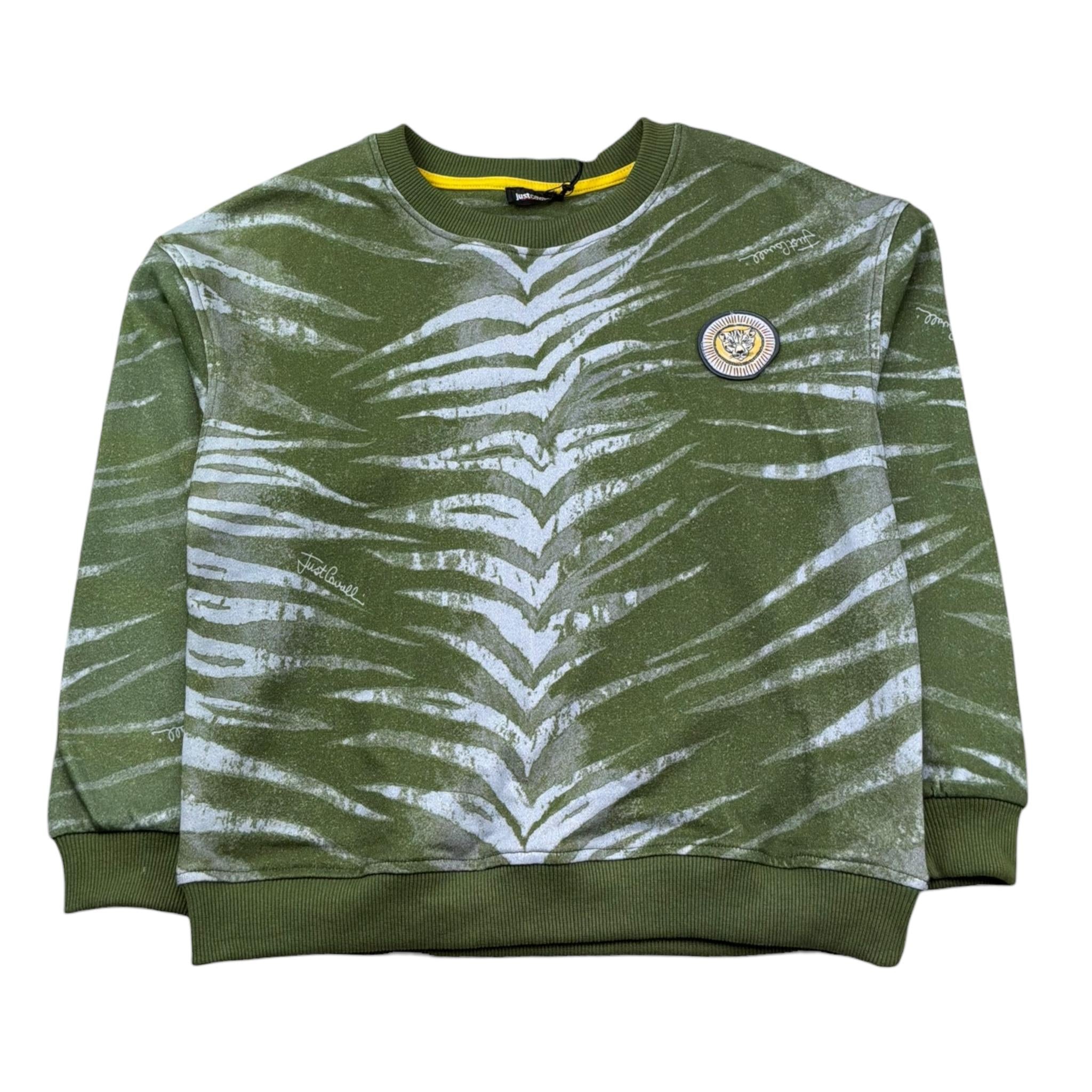 Just Cavalli Felpa Chiusa Girocollo Stampa Fantasia per Bambino JBP26109FE VERDE JUST CAVALLI 