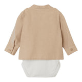 Name.It Baby-Jungen Einfarbig Langarm Body Shirt Beige