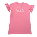 Gaelle Abito tinta unita con Stampa Rosa per Bambina 2746V00496 ROSA GAELLE 