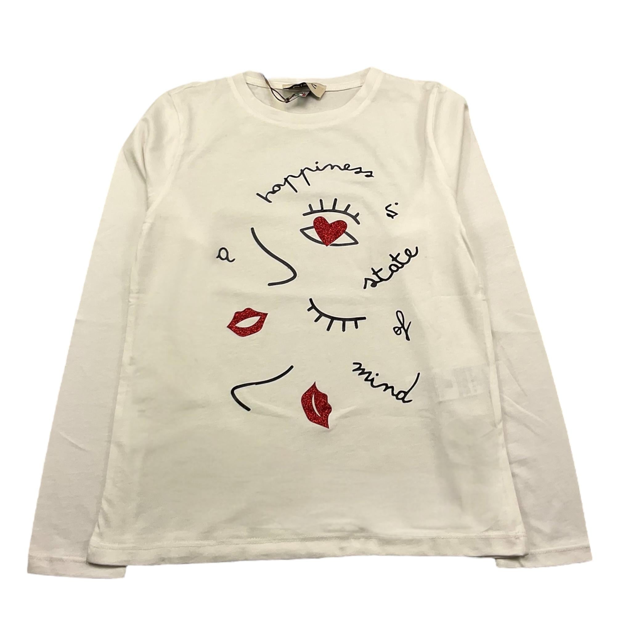 DIXIE shirt girocollo tinta unita con stampe in contrasto Panna per Bambina LB57030G34 PANNA DIXIE 