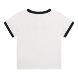Carre'Ment Beau T-Shirt Rundhals Einfarbig mit Kontrastdruck Weiß Für Neugeborene
