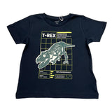 Name.It T-Shirt Rundhals Einfarbig mit Print Schwarz für Jungen
