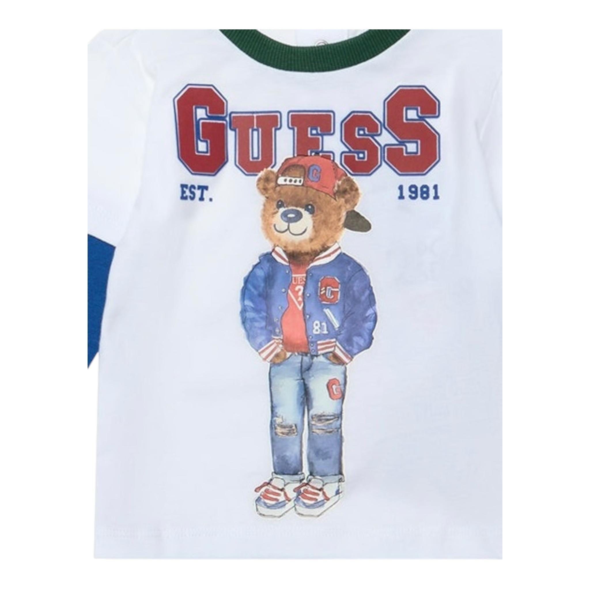 Guess Completo 2 Pezzi Shirt-Bermuda per Neonato I5RG04K8HM4 VERDE GUESS 