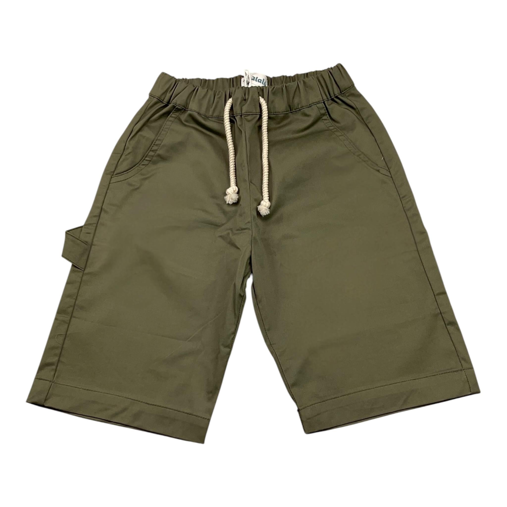 Lalalu' Bermuda Tinta Unita con Elastico In Vita per Bambino BML150PB VERDE LALALU' 