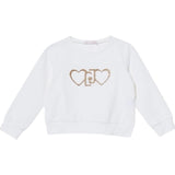 Liu Jo Felpa Chiusa Girocollo Tinta Unita con Logo per Neonata KA5014 BIANCO LIU JO 