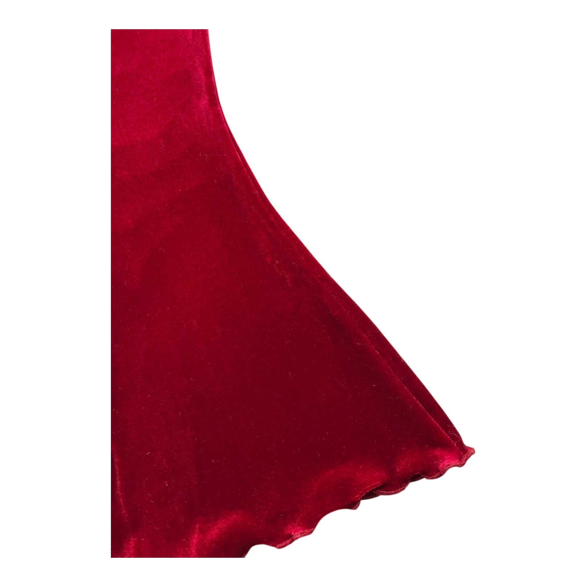 LA STUPENDERIA pantalone tinta unita modello zampa in velluto Rosso per Neonata TJPN46XN ROSSO LA STUPENDERIA 