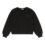 LIU JO felpa chiusa girocollo tinta unita con stampa  Nero per Bambina GF4067 NERO LIU JO 