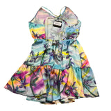 F**K Abito Tinta Unita A Bretelle con Fantasia per Bambina MULTICOLORE AZZURRO F**K 