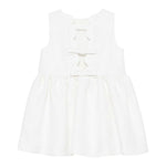 Simonetta Abito Tinta Unita Giromanica con Fiocco per Bambina SW1A82X BIANCO SIMONETTA 