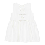 Simonetta Abito Tinta Unita Giromanica con Fiocco per Bambina SW1A82X BIANCO SIMONETTA 