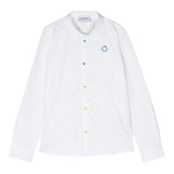 Trussardi Langarmshirt einfarbig mit weißem Logo-Print für Neugeborene
