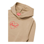 DIESEL felpa tinta unita con cappuccio e stampa Beige per Bambina J01990 BEIGE DIESEL 