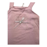 Coccode Einfarbiger Overall mit rosa Schleife für Baby Mädchen