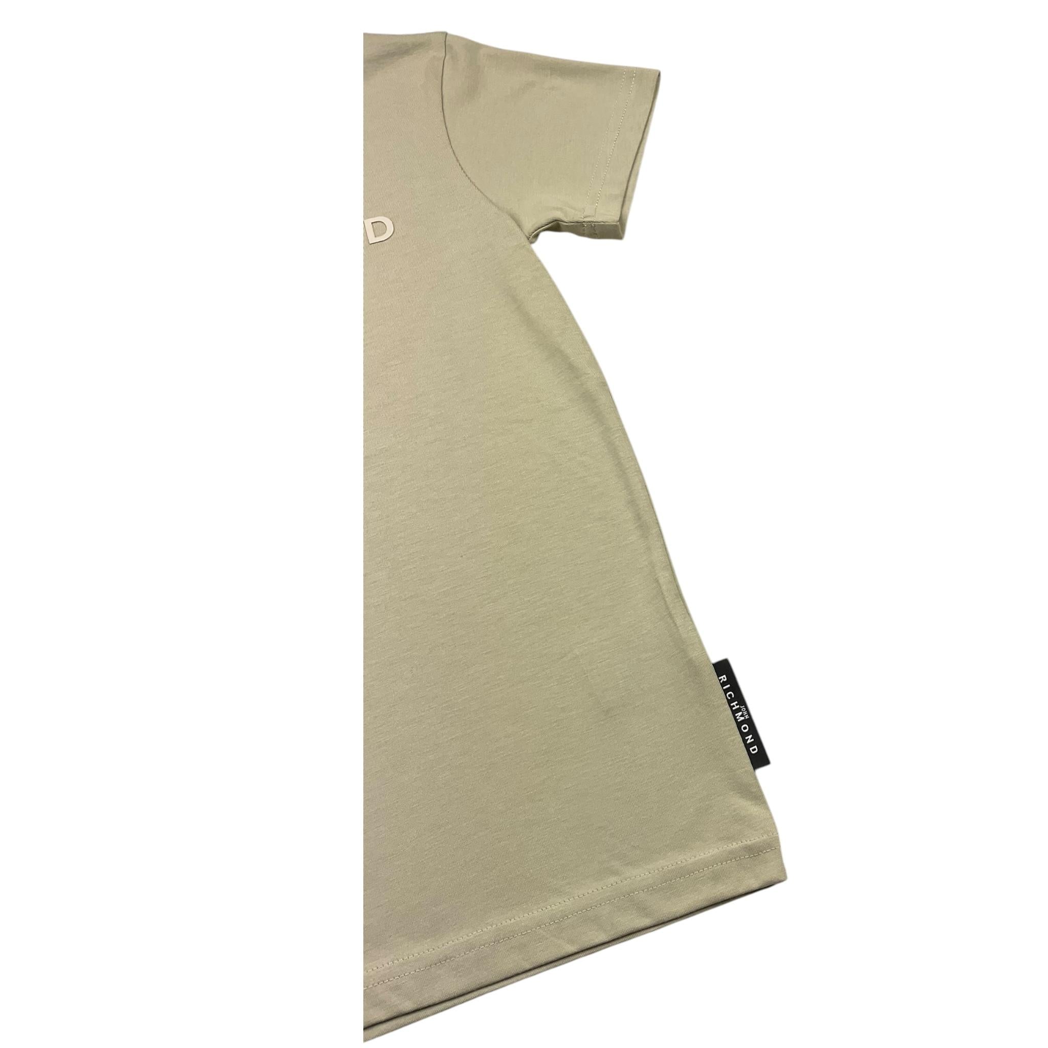 JOHN RICHMOND t-shirt girocollo tinta unita con stampa logo Verde per Bambino RBA25009TS VERDE JOHN RICHMOND 