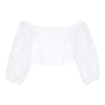 Twinset Top Maniche Ricamate Tinta Unita per Bambina 251GJ2QR9 BIANCO TWINSET 