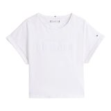 Tommy Hilfiger T-Shirt Tinta Unita con Stampa per Bambina KG0KG08550 BIANCO TOMMY HILFIGER 