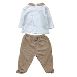 NINNAOH completo 2pz maglia-ghettina bicolore Azzurro/beige per Neonato I23216C AZZURRO/BEIGE NINNAOH 