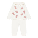 LIU JO completo 2 pezzi felpa-pantalone in maglia tinta unita Panna per Neonata HF4063 PANNA LIU JO 