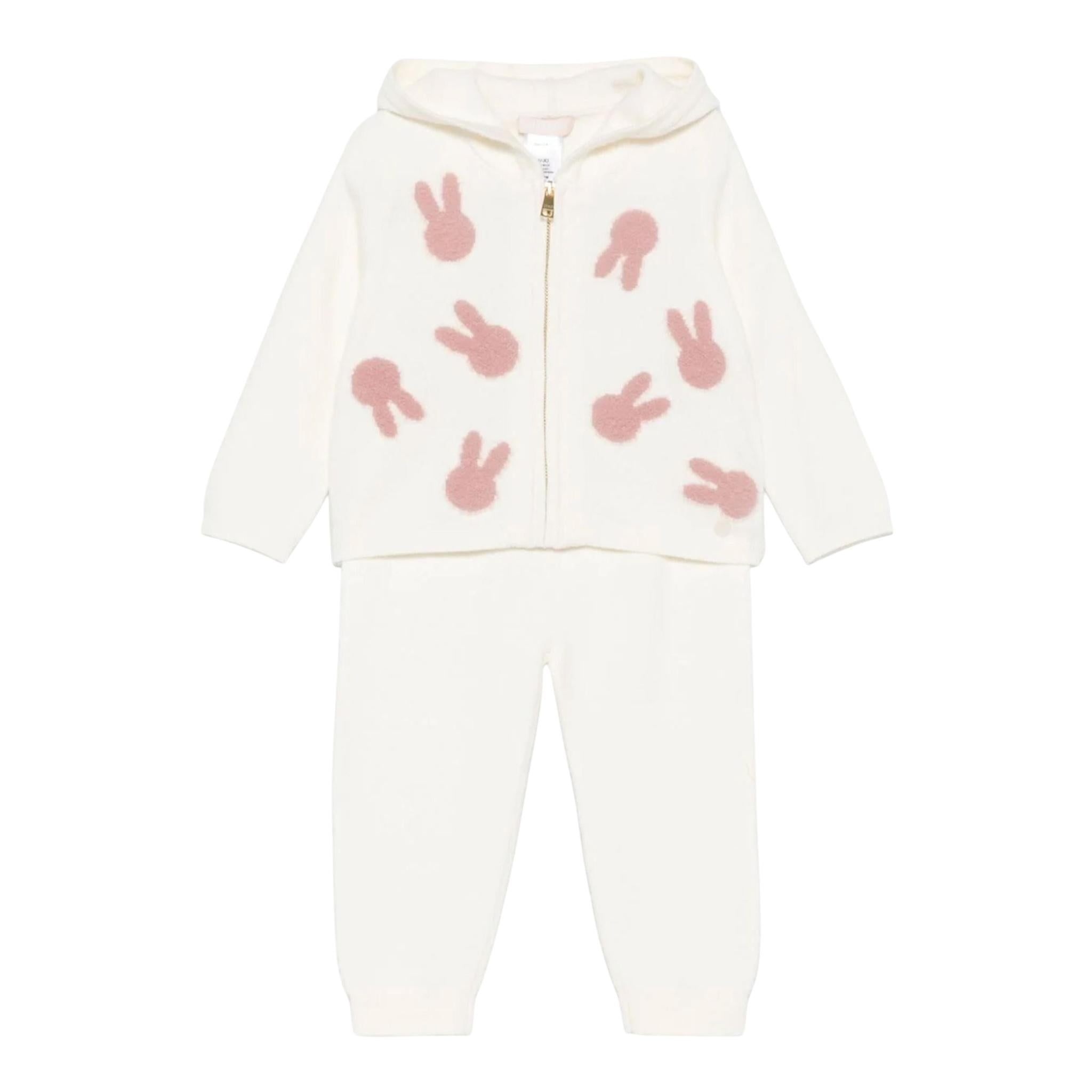 LIU JO completo 2 pezzi felpa-pantalone in maglia tinta unita Panna per Neonata HF4063 PANNA LIU JO 