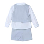 Guess Completo 3 Pezzi Camicia-Gilet-Bermuda per Neonato I3RG13WF7I0 AZZURRO GUESS 