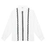 Vicolo Langarmshirt einfarbig mit Kontraststickerei weiß für Mädchen