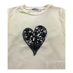 M+E' shirt girocollo tinta unita con cuore paillettato Panna per Neonata UE1549N PANNA M+E' 