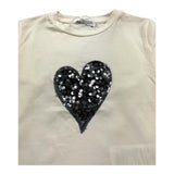 M+E' shirt girocollo tinta unita con cuore paillettato Panna per Neonata UE1549N PANNA M+E' 
