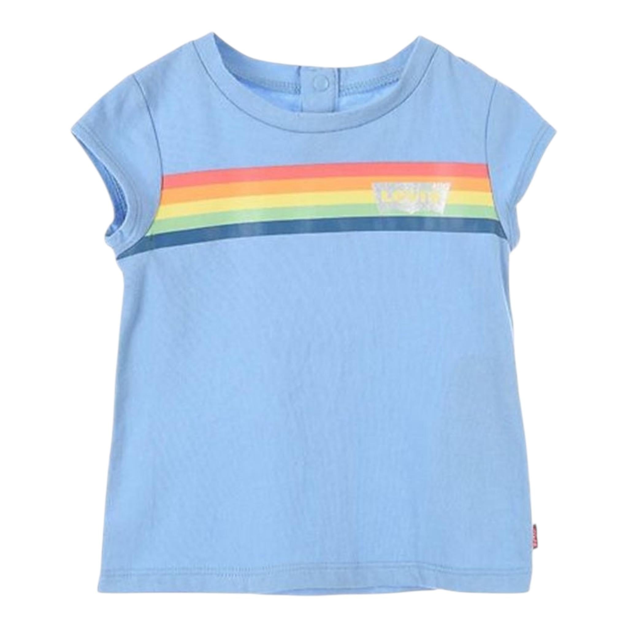 Levi'S T-Shirt Tinta Unita Girocollo con Stampa per Neonata 1EH024 AZZURRO LEVI'S 