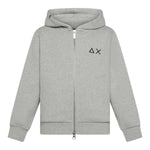 SUN68 felpa con zip e cappuccio tinta unita Grigio per Bambino F44302 GRIGIO SUN68 