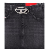 Diesel Gonna In Denim tinta unita con Zip Nero per Bambina J02162X NERO DIESEL 