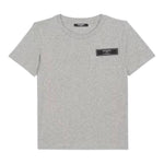 Balmain T-Shirt Girocollo Tinta Unita con Logo per Bambino BV8P41 GRIGIO BALMAIN 