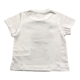 Jeckerson Rundhals-T-Shirt einfarbig mit Kontrastdruck weiß für Neugeborene